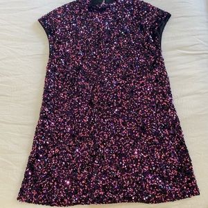 Zara mock neck sequin dress